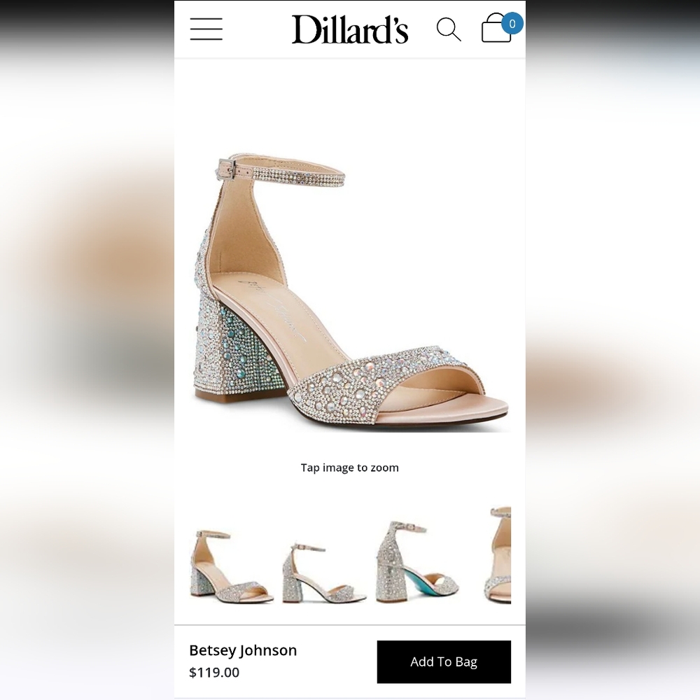 Kami Glass Rhinestone Ankle Strap Block Heel Sandals - Picture 10 of 10